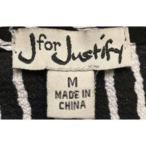J FOR JUSTIFY Black/White Striped Midi Dress - Picture 4 of 6